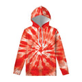 Orange Tie Dye Print Pullover Hoodie