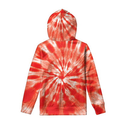 Orange Tie Dye Print Pullover Hoodie