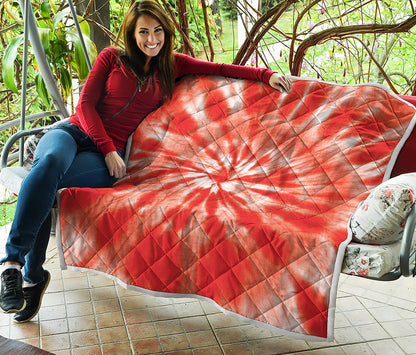Orange Tie Dye Print Quilt