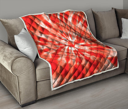 Orange Tie Dye Print Quilt