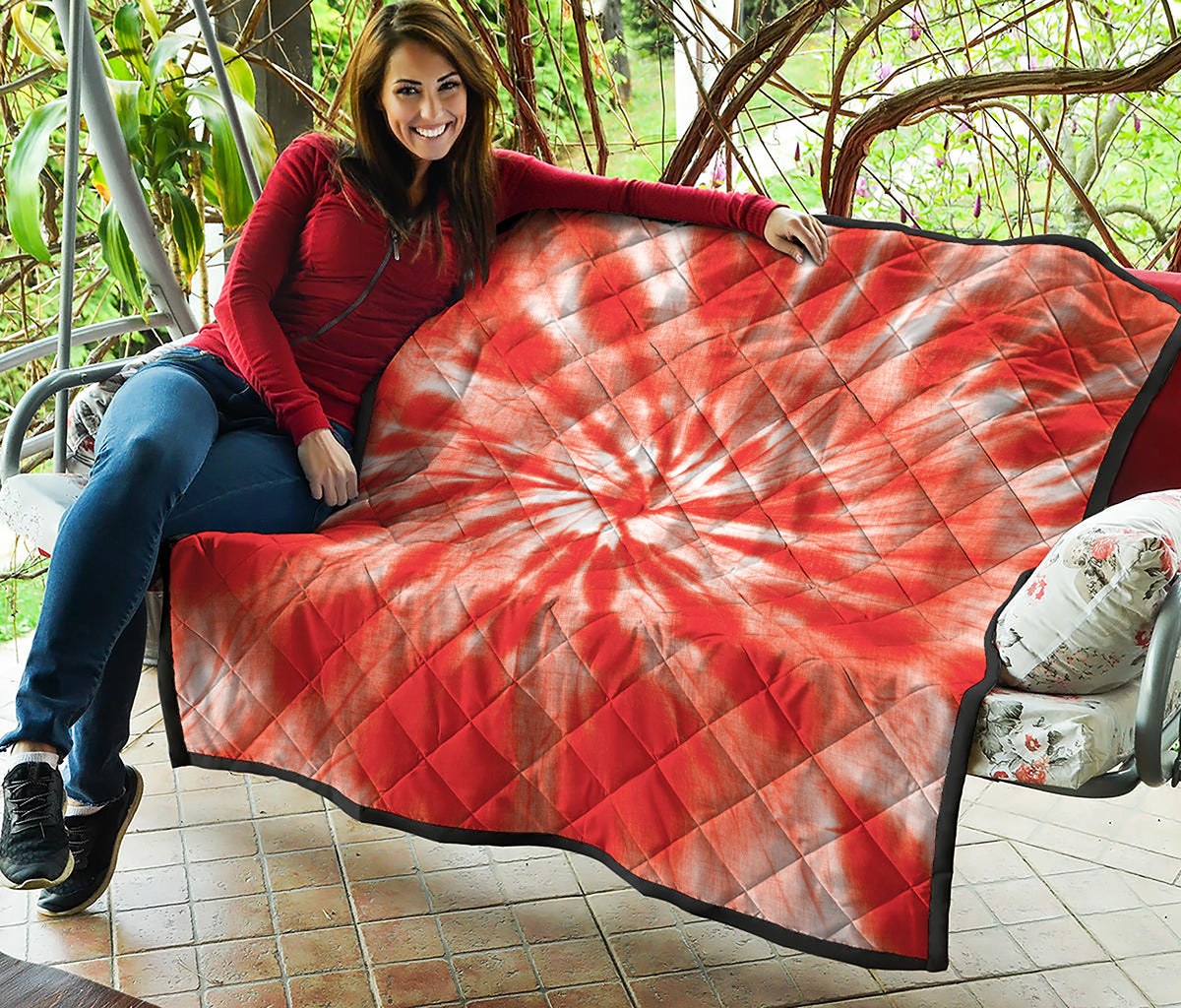 Orange Tie Dye Print Quilt