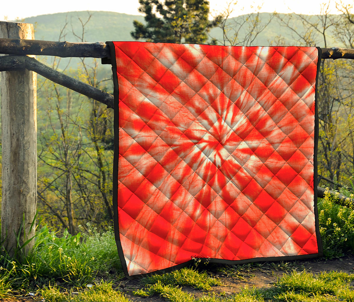 Orange Tie Dye Print Quilt