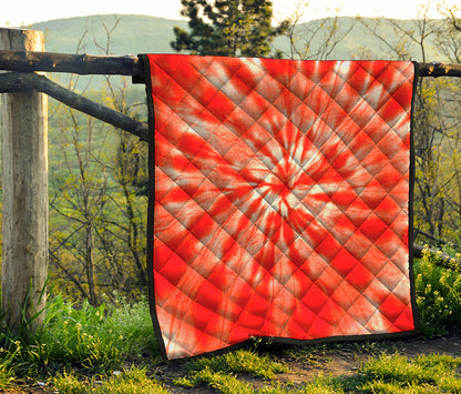 Orange Tie Dye Print Quilt