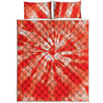 Orange Tie Dye Print Quilt Bed Set