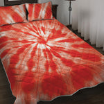 Orange Tie Dye Print Quilt Bed Set