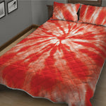 Orange Tie Dye Print Quilt Bed Set