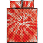 Orange Tie Dye Print Quilt Bed Set