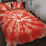 Orange Tie Dye Print Quilt Bed Set