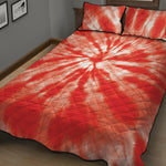 Orange Tie Dye Print Quilt Bed Set