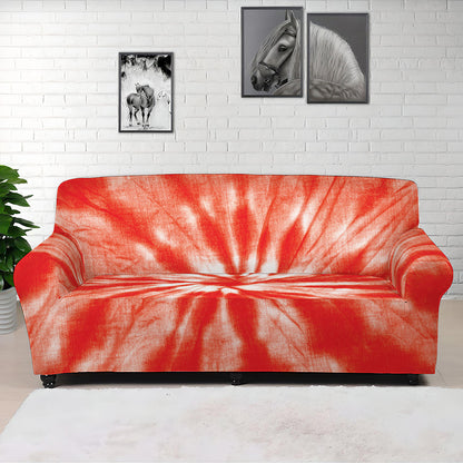 Orange Tie Dye Print Sofa Cover