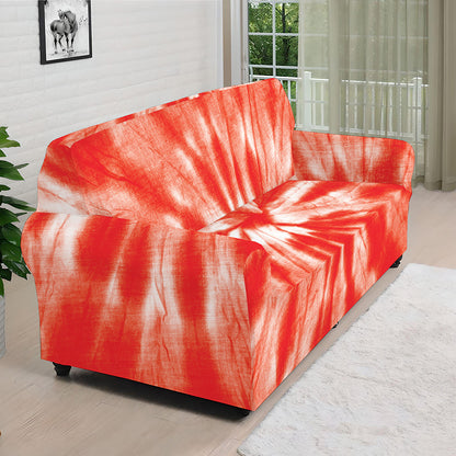 Orange Tie Dye Print Sofa Cover