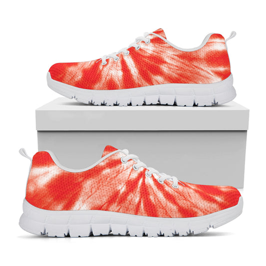 Orange Tie Dye Print White Sneakers