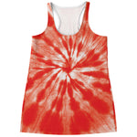 Orange Tie Dye Print Women's Racerback Tank Top