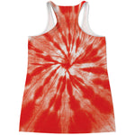 Orange Tie Dye Print Women's Racerback Tank Top