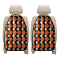 Orange White And Black Argyle Print Car Seat Organizers