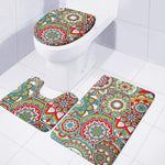 Oriental Mandala Bohemian Pattern Print 3 Piece Bath Mat Set