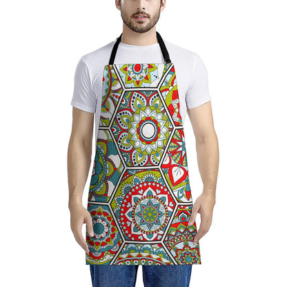 Oriental Mandala Bohemian Pattern Print Apron
