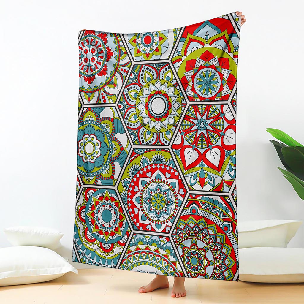 Oriental Mandala Bohemian Pattern Print Blanket