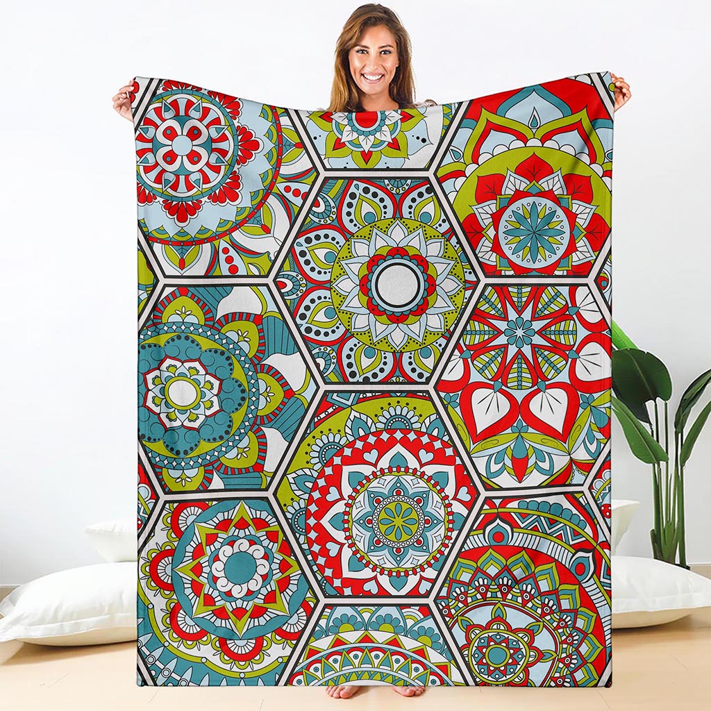 Oriental Mandala Bohemian Pattern Print Blanket