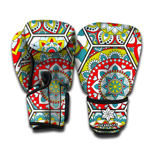 Oriental Mandala Bohemian Pattern Print Boxing Gloves
