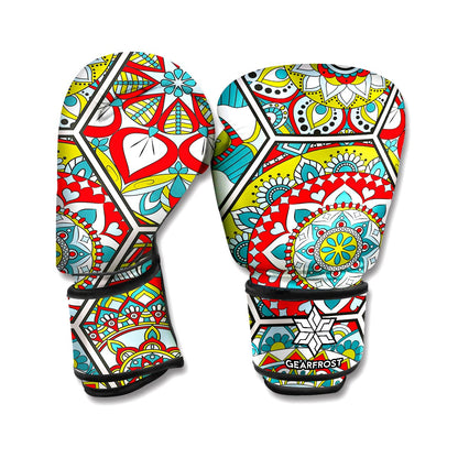 Oriental Mandala Bohemian Pattern Print Boxing Gloves