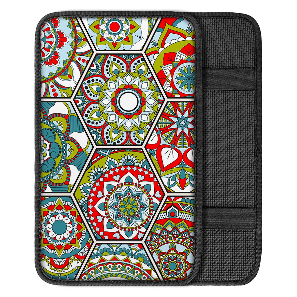 Oriental Mandala Bohemian Pattern Print Car Center Console Cover