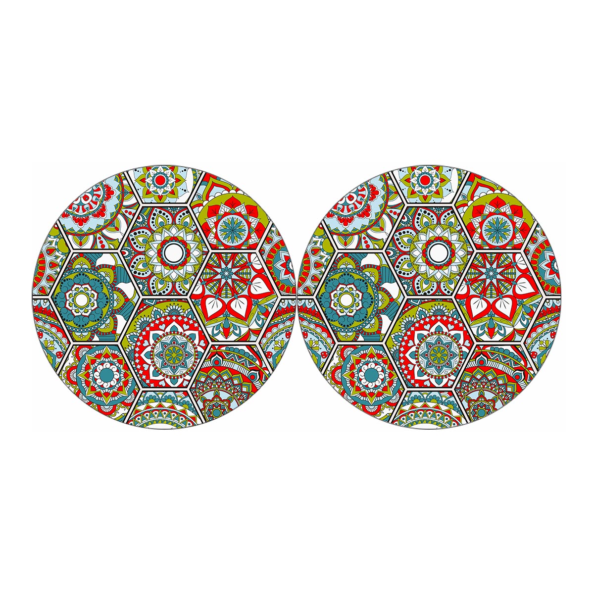 Oriental Mandala Bohemian Pattern Print Car Coasters