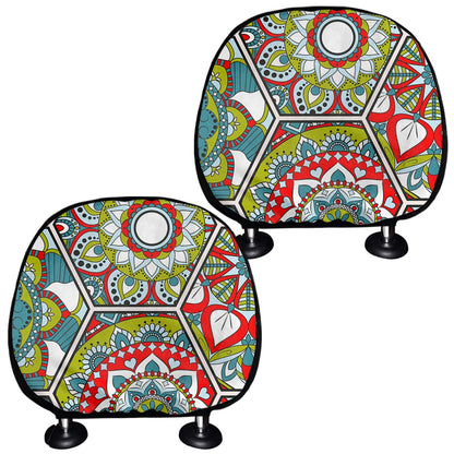 Oriental Mandala Bohemian Pattern Print Car Headrest Covers
