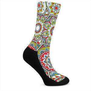 Oriental Mandala Bohemian Pattern Print Crew Socks