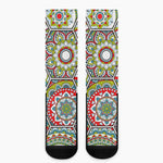 Oriental Mandala Bohemian Pattern Print Crew Socks