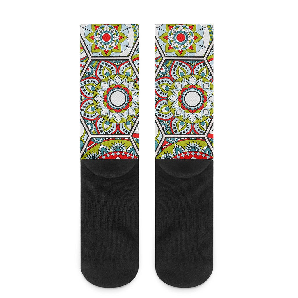 Oriental Mandala Bohemian Pattern Print Crew Socks