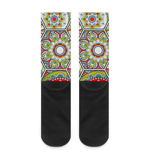 Oriental Mandala Bohemian Pattern Print Crew Socks