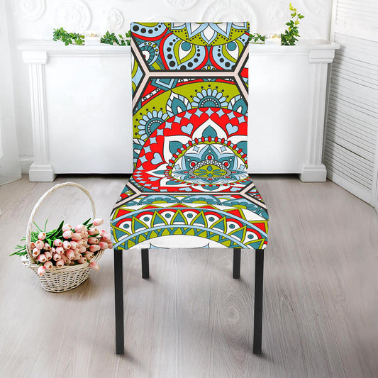 Oriental Mandala Bohemian Pattern Print Dining Chair Slipcover