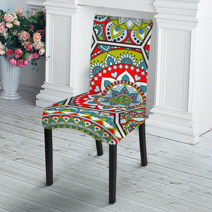 Oriental Mandala Bohemian Pattern Print Dining Chair Slipcover