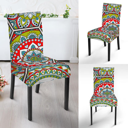 Oriental Mandala Bohemian Pattern Print Dining Chair Slipcover