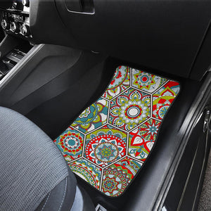 Oriental Mandala Bohemian Pattern Print Front and Back Car Floor Mats