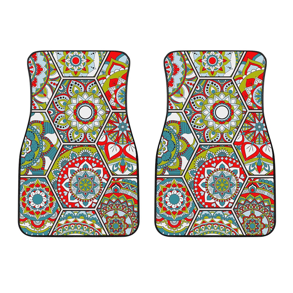 Oriental Mandala Bohemian Pattern Print Front Car Floor Mats
