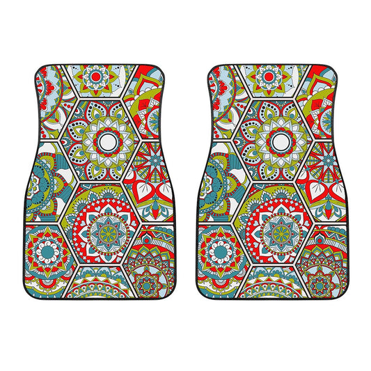 Oriental Mandala Bohemian Pattern Print Front Car Floor Mats