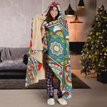 Oriental Mandala Bohemian Pattern Print Hooded Blanket