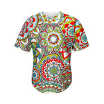 Oriental Mandala Bohemian Pattern Print Men's Baseball Jersey