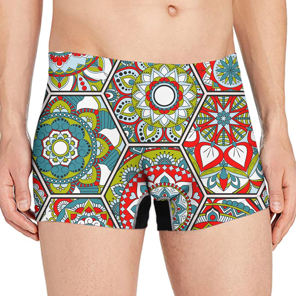 Oriental Mandala Bohemian Pattern Print Men's Boxer Briefs