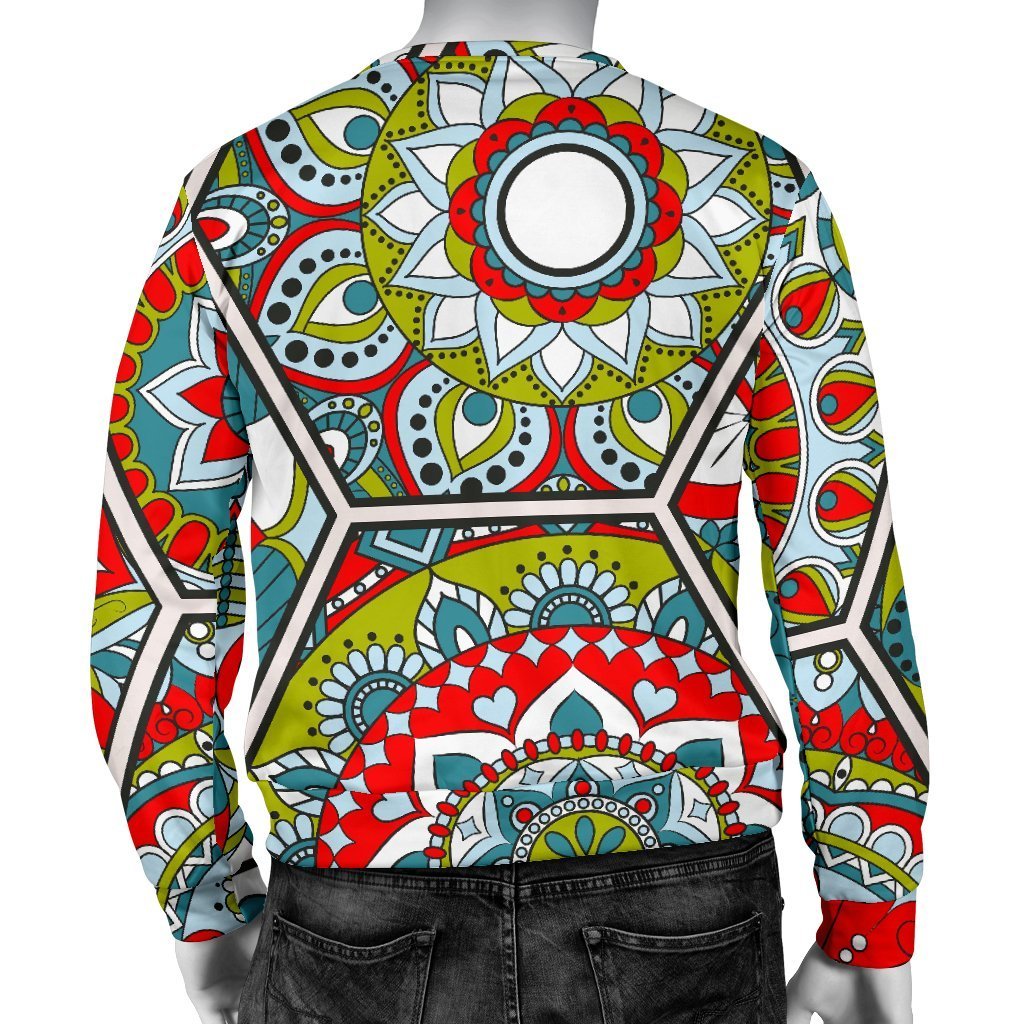 Oriental Mandala Bohemian Pattern Print Men's Crewneck Sweatshirt GearFrost