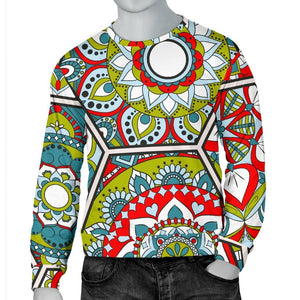 Oriental Mandala Bohemian Pattern Print Men's Crewneck Sweatshirt GearFrost