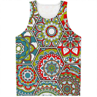 Oriental Mandala Bohemian Pattern Print Men's Tank Top