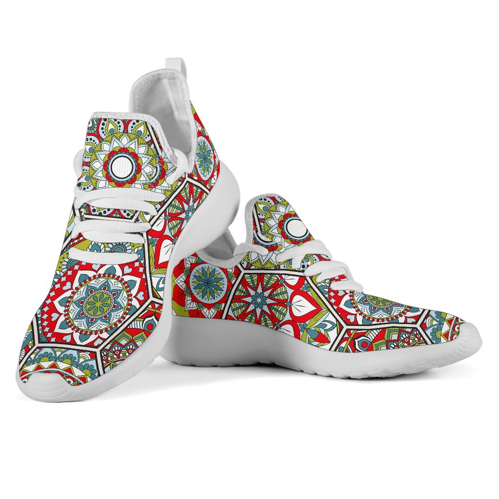 Oriental Mandala Bohemian Pattern Print Mesh Knit Shoes GearFrost