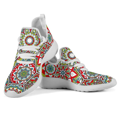 Oriental Mandala Bohemian Pattern Print Mesh Knit Shoes GearFrost