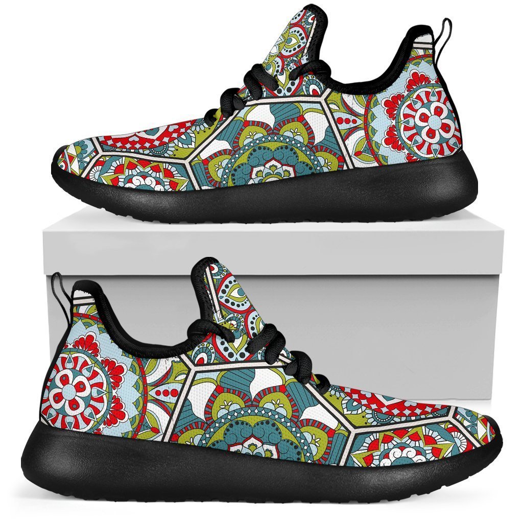 Oriental Mandala Bohemian Pattern Print Mesh Knit Shoes GearFrost