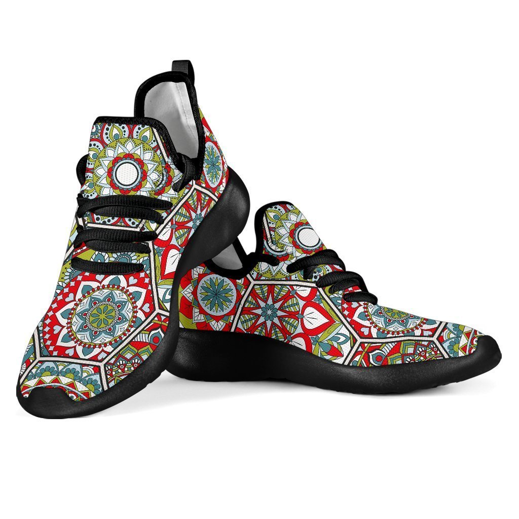 Oriental Mandala Bohemian Pattern Print Mesh Knit Shoes GearFrost