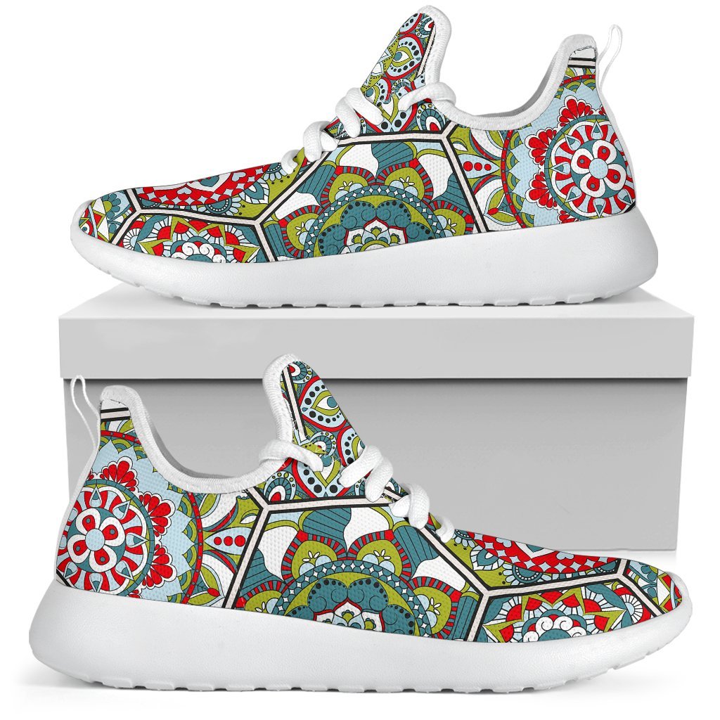 Oriental Mandala Bohemian Pattern Print Mesh Knit Shoes GearFrost