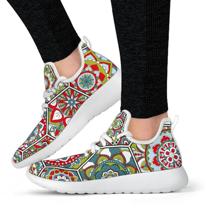 Oriental Mandala Bohemian Pattern Print Mesh Knit Shoes GearFrost